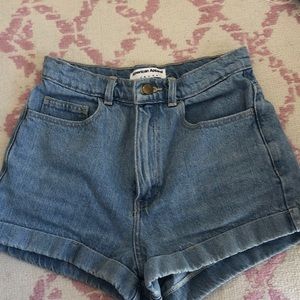 American Apparel high waist denim mom shorts